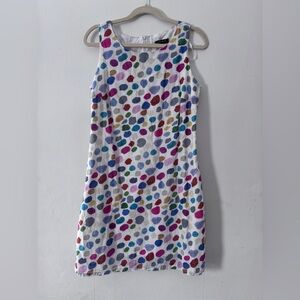 CHARLIE B Retro White Dress with Multicolor Polka Dots